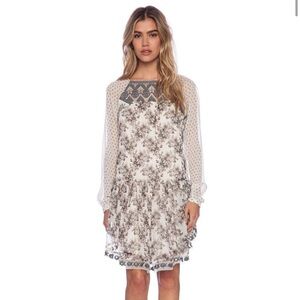 Free People Elsie Dress In Magnolia Combo Long Sleeve Size Small